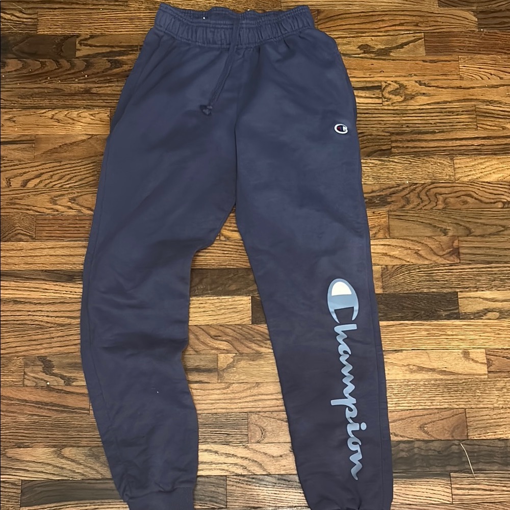 Champion Blue Joggers with Elastic Cuffs and Tapered Fit